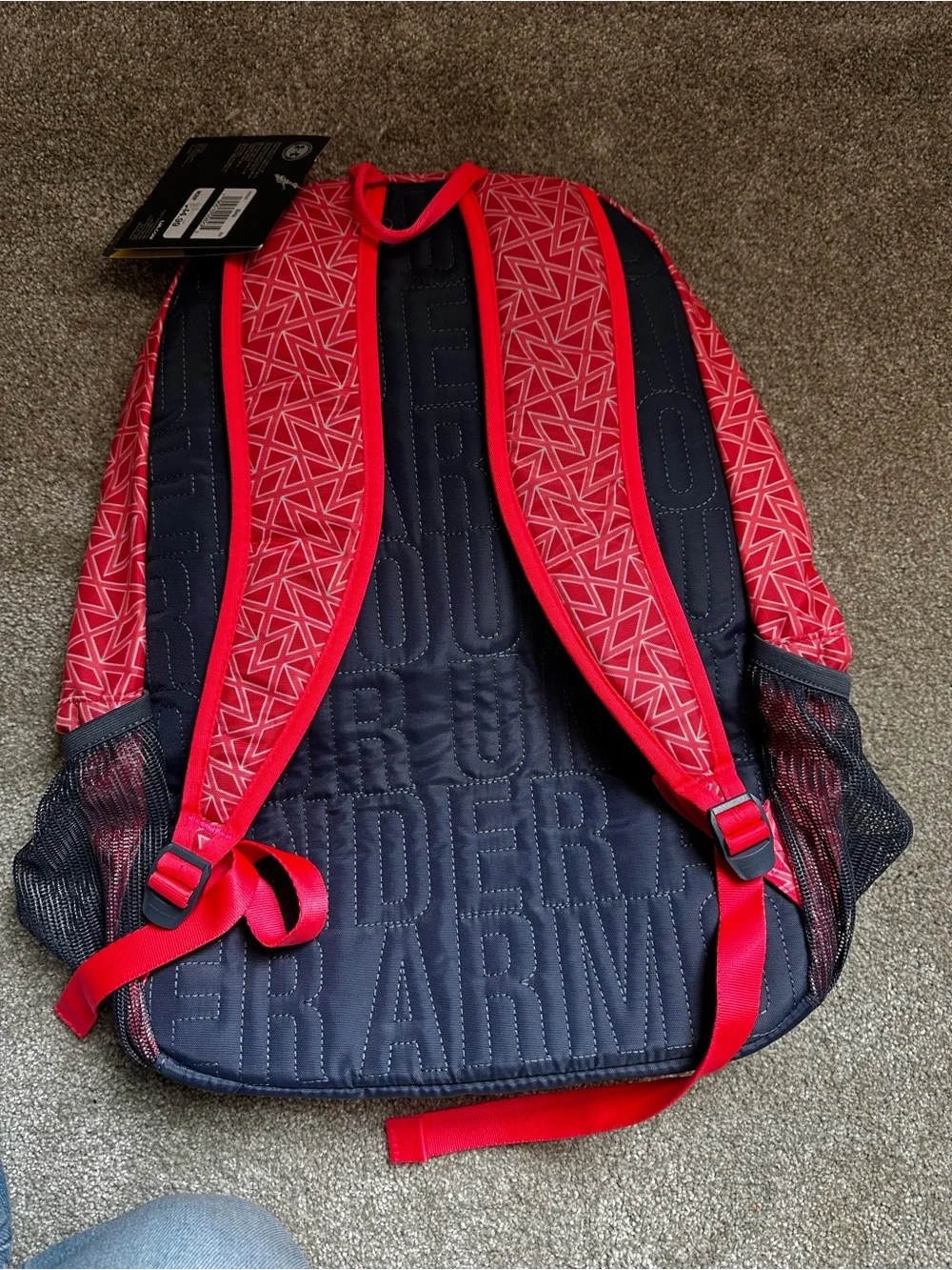 Under Armour Girls Pink Geometric Pattern Backpack NWT